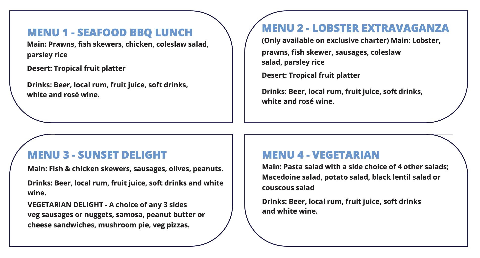 Food menu